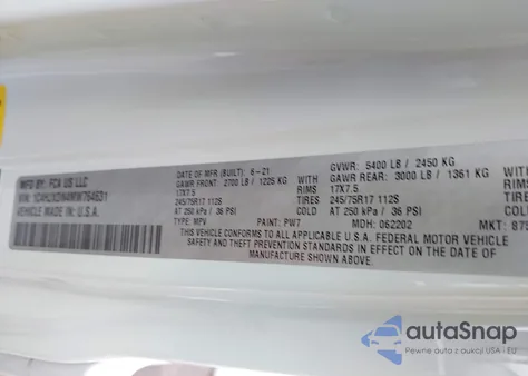 2021 Jeep Wrangler Unlimited Islander 4X4 z USA, uszkodzony, nr VIN 1C4HJXDN4MW764631